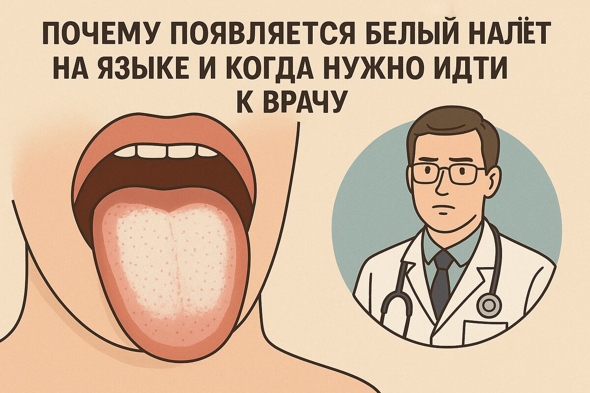 Почему появляется белый налёт на языке и когда нужно идти к врачу